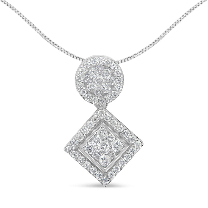 Collar con colgante de diamantes de 1 ct. p.t. en oro blanco de 14K, foto 1
