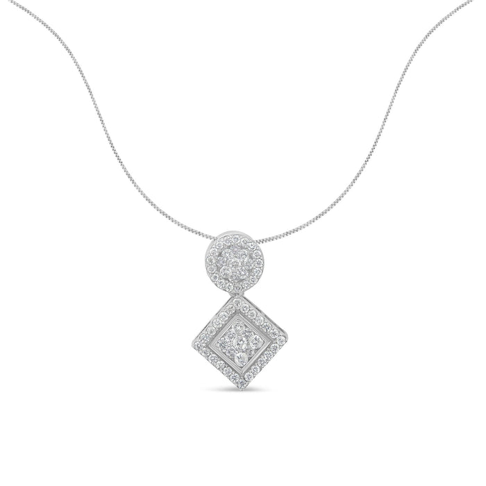 Collar con colgante de diamantes de 1 ct. p.t. en oro blanco de 14K, foto 2