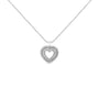 1 Ct. T.W. Diamond Shadow Open Heart Halo Pendant Necklace in Sterling Silver, photo 1