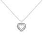 1 Ct. T.W. Diamond Shadow Open Heart Halo Pendant Necklace in Sterling Silver, photo 2