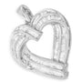 7/8 Ct. T.W. Baguette Diamond Heart Pendant Necklace in Sterling Silver, photo 5