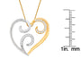Collar con colgante de remolino con detalle de corazón y diamantes redondos de 1/10 ct. p.t. en oro de dos tonos de 10K, foto 4