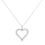 Collar con colgante de corazón calado de 3 garras con diamantes de 1/4 ct. p.t. en plata de ley, foto 2