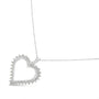 Collar con colgante de corazón calado de 3 garras con diamantes de 1/4 ct. p.t. en plata de ley, foto 4