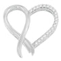 1/4 Ct. T.W. Round-Cut Diamond Ribbon and Heart Accent Pendant Necklace in Sterling Silver, photo 1
