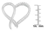 1/4 Ct. T.W. Round-Cut Diamond Ribbon and Heart Accent Pendant Necklace in Sterling Silver, photo 3