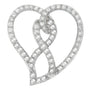 1 Ct. T.W. White Diamond Awareness Ribbon and Open Heart Pendant Necklace in 14K White Gold, photo 1