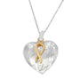 Collar con colgante de corazón en oro amarillo de 10K sobre plata, foto 1