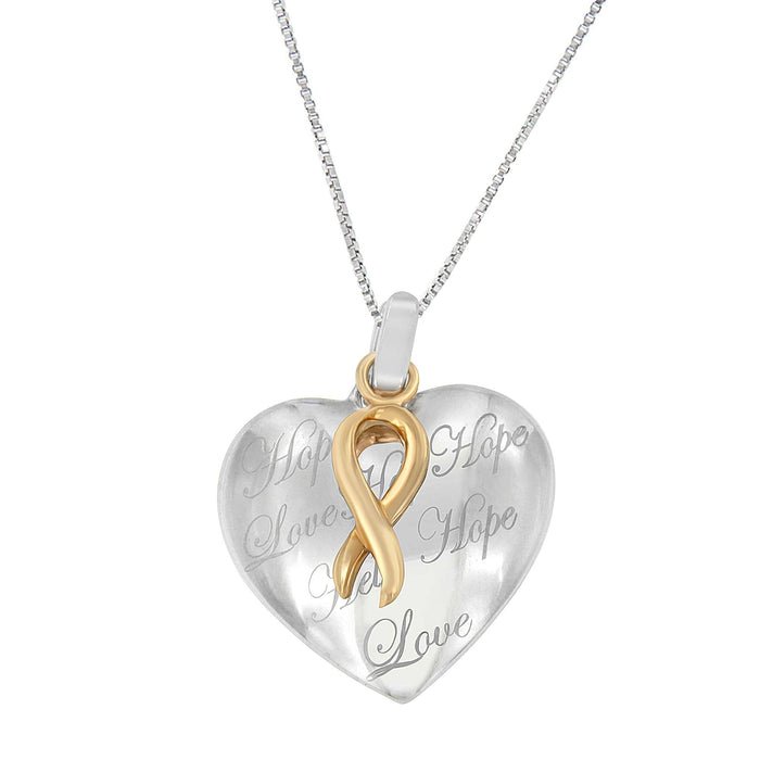 Collar con colgante de corazón en oro amarillo de 10K sobre plata, foto 1