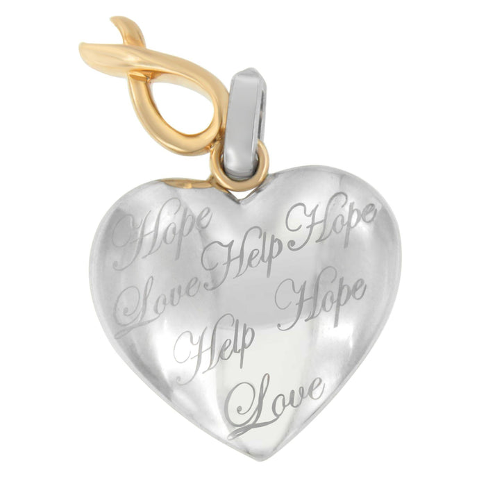 Collar con colgante de corazón en oro amarillo de 10K sobre plata, foto 3