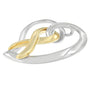 Collar con colgante de corazón y lazo en oro de 14K y plata, foto 3