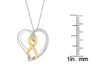 Collar con colgante de corazón y lazo en oro de 14K y plata, foto 4