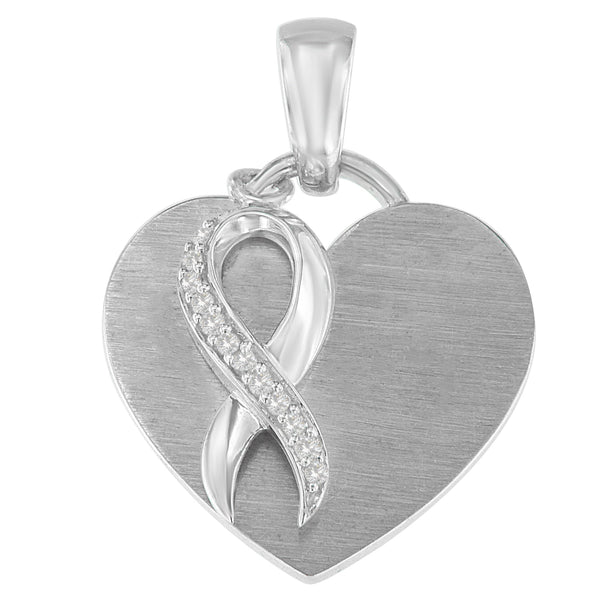 1/10 Ct. T.W. Prong-Set Diamond Heart Pendant Necklace in Sterling Silver, photo 1