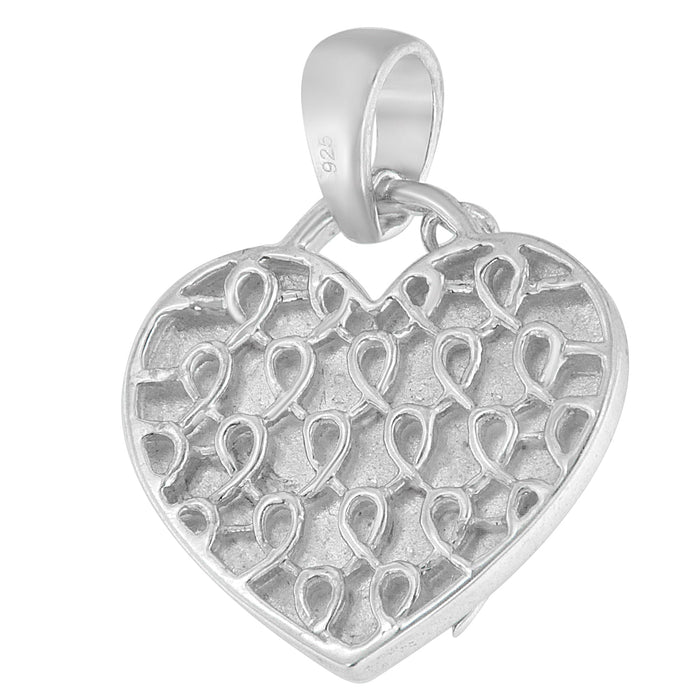 Collar con colgante de corazón de garras con diamantes de 1/10 ct. p.t. en plata de ley, foto 2