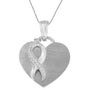 Collar con colgante de corazón de garras con diamantes de 1/10 ct. p.t. en plata de ley, foto 3