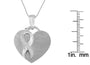 Collar con colgante de corazón de garras con diamantes de 1/10 ct. p.t. en plata de ley, foto 5