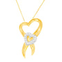 Collar con colgante de corazón con diamantes de 1/10 ct. p.t. en oro de dos tonos de 10K, foto 2