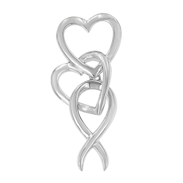 Collar con colgante de doble corazón y lazo de concientización entrelazados en plata de ley, foto 1