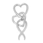 Double-Heart and Awareness Ribbon Linked Pendant Necklace in Sterling Silver, photo 1