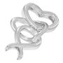 Double-Heart and Awareness Ribbon Linked Pendant Necklace in Sterling Silver, photo 3