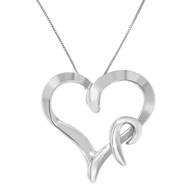 Collar con colgante en forma de corazón en plata de ley, foto 2