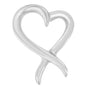 Open Heart-Shaped Awareness Ribbon Pendant Necklace in Sterling Silver, photo 1