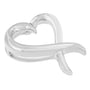 Open Heart-Shaped Awareness Ribbon Pendant Necklace in Sterling Silver, photo 3