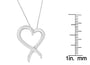 Open Heart-Shaped Awareness Ribbon Pendant Necklace in Sterling Silver, photo 4