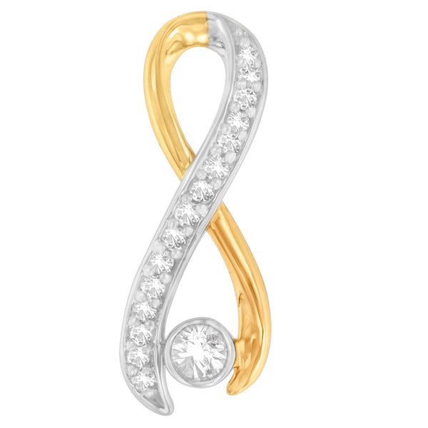 1/5 Ct. T.W. Diamond Radiant Ribbon Pendant Necklace in 10K Two-Tone Gold, photo 1
