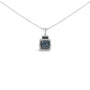 1/2 Ct. T.W. Treated Blue Diamond Block Pendant Necklace in Sterling Silver, photo 1