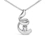 Collar con colgante solitario en espiral con diamante de 1/10 ct. p.t. en oro blanco de 10K, foto 2
