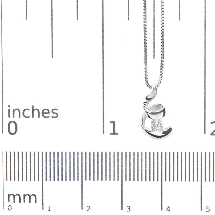 Collar con colgante solitario en espiral con diamante de 1/10 ct. p.t. en oro blanco de 10K, foto 5
