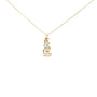 Collar con colgante de remolino y gota de 3 piedras con diamantes de 1/4 ct. p.t. en oro amarillo de 10K, foto 2