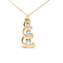 Collar con colgante de remolino y gota de 3 piedras con diamantes de 1/4 ct. p.t. en oro amarillo de 10K, foto 1