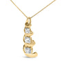 Collar con colgante de remolino y gota de 3 piedras con diamantes de 1/4 ct. p.t. en oro amarillo de 10K, foto 4