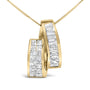 1 5/8 Ct. T.W. Princess and Baguette Diamond Duo Bar Pendant Necklace in 14K Yellow Gold, photo 2