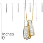 1 5/8 Ct. T.W. Princess and Baguette Diamond Duo Bar Pendant Necklace in 14K Yellow Gold, photo 5