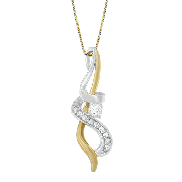 1/5 Ct. T.W. Espira Diamond Intertwined Swirl Pendant Necklace in 10K Two-Tone Gold, photo 1