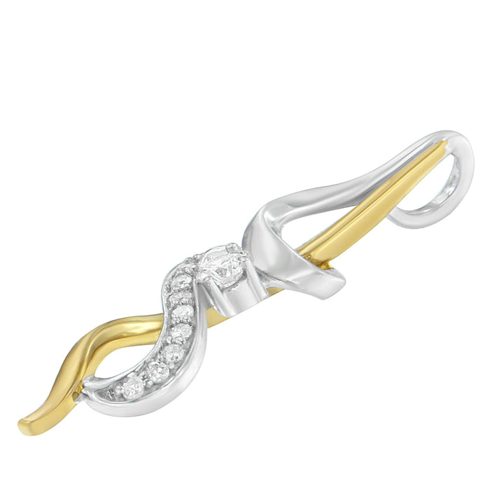1/5 Ct. T.W. Espira Diamond Intertwined Swirl Pendant Necklace in 10K Two-Tone Gold, photo 4