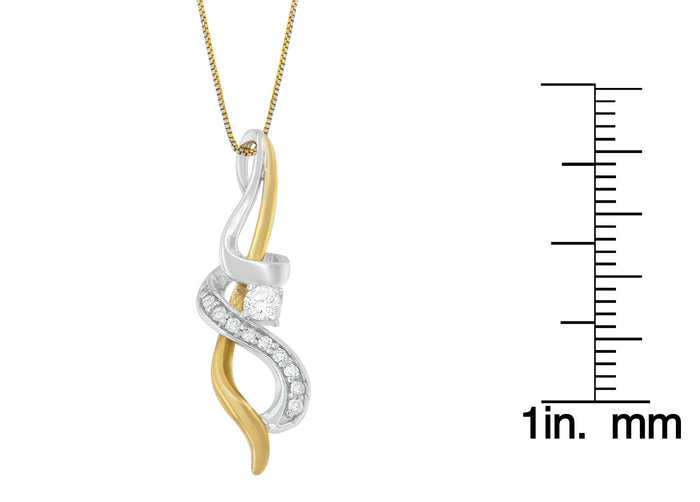 1/5 Ct. T.W. Espira Diamond Intertwined Swirl Pendant Necklace in 10K Two-Tone Gold, photo 5