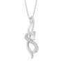 Collar con colgante de remolino Espira con diamantes talla redonda de 1/5 ct. p.t. en oro blanco de 10K, foto 1