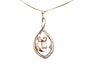 Collar con colgante de eslabón en espiral con diamantes talla brillante de 1/4 ct. p.t. en oro blanco de 10K, foto 4