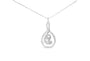 Collar con colgante de espiral en capas Espira con diamantes talla redonda de 1/8 ct. p.t. en oro blanco de 10K, foto 1