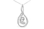 Collar con colgante de espiral en capas Espira con diamantes talla redonda de 1/8 ct. p.t. en oro blanco de 10K, foto 2