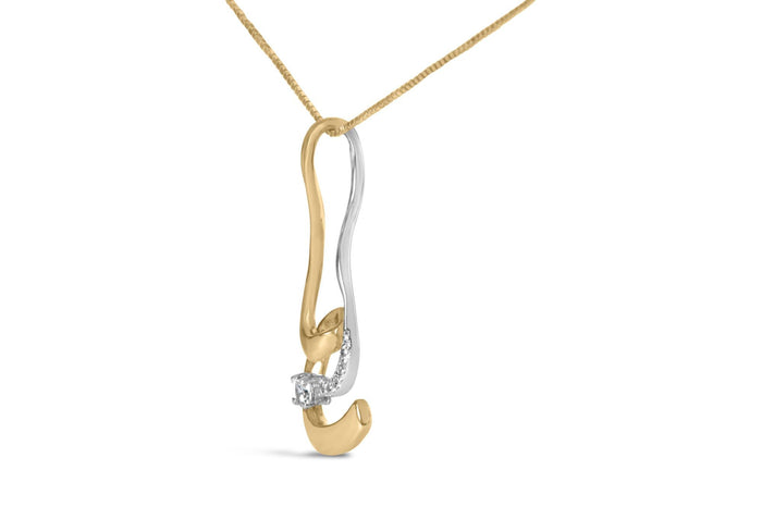 1/10 Ct. T.W. Espira Round-Cut Diamond Swirl Pendant Necklace in 10K Two-Tone Gold, photo 4