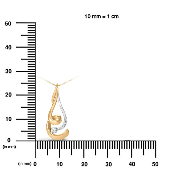 1/10 Ct. T.W. Espira Round-Cut Diamond Swirl Pendant Necklace in 10K Two-Tone Gold, photo 5