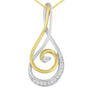 Collar con colgante de espiral brillante Espira con diamantes talla redonda de 1/6 ct. p.t. en oro de dos tonos de 10K, foto 2