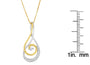 Collar con colgante de espiral brillante Espira con diamantes talla redonda de 1/6 ct. p.t. en oro de dos tonos de 10K, foto 4