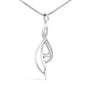 1/10 Ct. T.W. Espira Round Diamond Accented Open Cascade Twist Pendant Necklace in 10K White Gold, photo 2