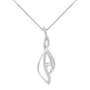 1/10 Ct. T.W. Espira Round Diamond Accented Open Cascade Twist Pendant Necklace in 10K White Gold, photo 6